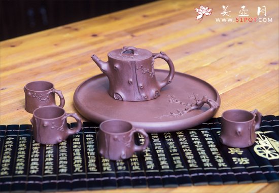 紫砂壶图片：梅桩套壶 - 宜兴紫砂壶网