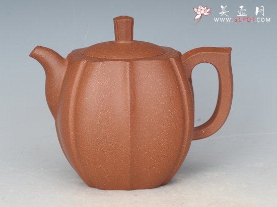 紫砂壶图片：四方抽角菱花 - 宜兴紫砂壶网