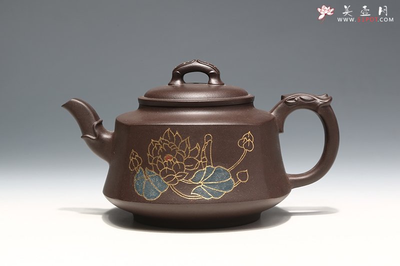 紫砂壶图片：镶金一品清廉 - 宜兴紫砂壶网