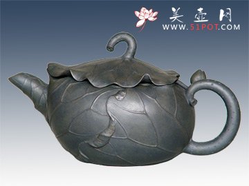 紫砂壶图片：荷塘圣色300CC - 宜兴紫砂壶网