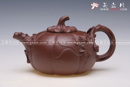 紫砂壶图片：手工南瓜 - 宜兴紫砂壶网
