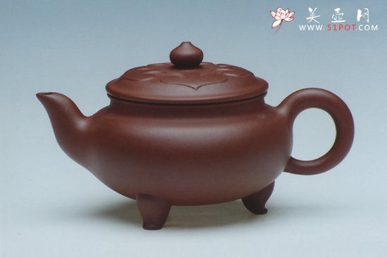 紫砂壶图片：三脚如意（底槽清 - 宜兴紫砂壶网