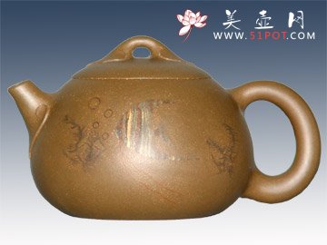 紫砂壶图片：如意西施绞泥 - 宜兴紫砂壶网