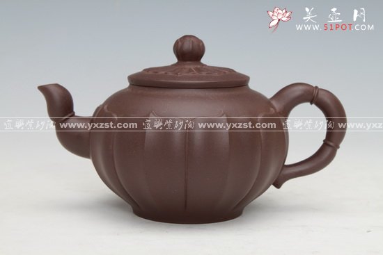 紫砂壶图片：筋纹莲藕 - 宜兴紫砂壶网