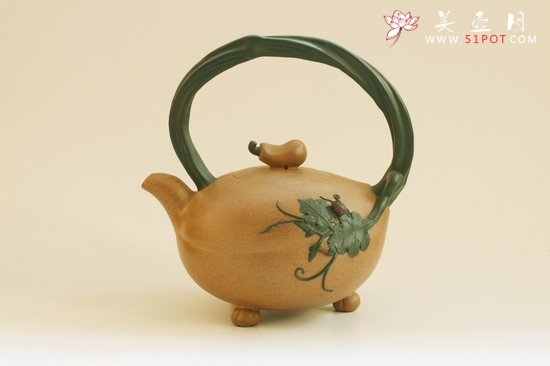 紫砂壶图片：金瓜提梁 - 宜兴紫砂壶网