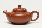 紫砂壶图片：花蕊壶 朱泥 金奖作品 - 宜兴紫砂壶网