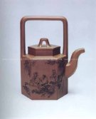 紫砂壶图片：六方提梁壶 - 宜兴紫砂壶网