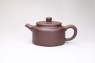紫砂壶图片：平盖德钟  紫泥 - 宜兴紫砂壶网