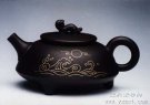 紫砂壶图片：镶金旭日东升壶 - 宜兴紫砂壶网