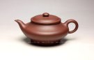 紫砂壶图片：全手工《虚扁》泥料：原矿底槽青 容量：400cc - 宜兴紫砂壶网