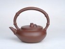 紫砂壶图片：竹提  容量：450CC  泥料：紫泥 - 宜兴紫砂壶网