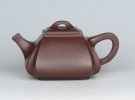 紫砂壶图片：四方抽角石瓢 - 宜兴紫砂壶网