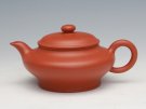 紫砂壶图片：虚扁 朱泥 - 宜兴紫砂壶网