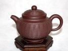 紫砂壶图片：紫茄泥  竹编得子壶 - 宜兴紫砂壶网