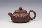 紫砂壶图片：菊花飘香壶 紫泥 350CC - 宜兴紫砂壶网