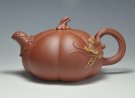 紫砂壶图片：朱泥南瓜壶 - 宜兴紫砂壶网