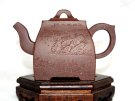 紫砂壶图片：紫泥调砂 四方壶 - 宜兴紫砂壶网