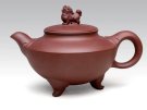 紫砂壶图片：如意狮鼎  泥料：拼紫泥  容量：380CC - 宜兴紫砂壶网
