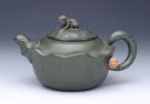 紫砂壶图片：荷叶壶 绿泥 - 宜兴紫砂壶网