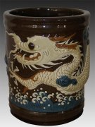 紫砂壶图片：堆龙笔筒 - 宜兴紫砂壶网