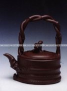 紫砂壶图片：大双竹提梁壶 - 宜兴紫砂壶网