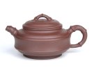 紫砂壶图片：小双线竹鼓  容量：250CC  泥料：拼朱泥 - 宜兴紫砂壶网