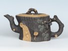 紫砂壶图片：松段   泥料：本山绿泥 - 宜兴紫砂壶网