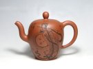 紫砂壶图片：美人肩（刻飞天） - 宜兴紫砂壶网