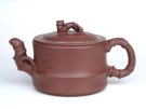 紫砂壶图片：中竹段  容量：450CC  泥料： 拼朱泥 - 宜兴紫砂壶网