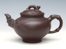 紫砂壶图片：笑樱竹节（紫泥）400ML大  250ML小 - 宜兴紫砂壶网