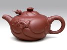 紫砂壶图片：鱼化龙  泥料：拼紫  容量：350CC - 宜兴紫砂壶网