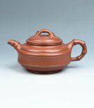 紫砂壶图片：双线竹鼓 - 宜兴紫砂壶网