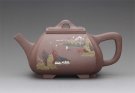 紫砂壶图片：四方抽角石瓢 - 宜兴紫砂壶网
