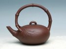 紫砂壶图片：秀竹提梁壶 - 宜兴紫砂壶网