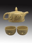 紫砂壶图片：大漠敦煌套组 - 宜兴紫砂壶网