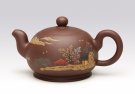 紫砂壶图片：一粒珠（泥绘装饰） - 宜兴紫砂壶网