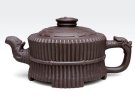 紫砂壶图片：八卦龙头一捆竹  泥料：黑心紫泥  容量：450CC - 宜兴紫砂壶网