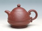 紫砂壶图片：玉笠壶（与画家罗尔纯合作）（紫泥） - 宜兴紫砂壶网