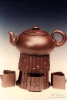 紫砂壶图片：竹炉套壶 - 宜兴紫砂壶网