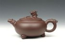 紫砂壶图片：三足龙狮会 - 宜兴紫砂壶网