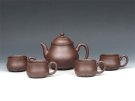 紫砂壶图片：莲韵五件套 - 宜兴紫砂壶网